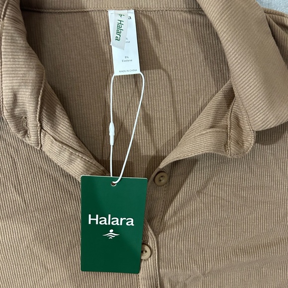 Halara ribbed knit collared button down tie back dress - Picture 3 of 14